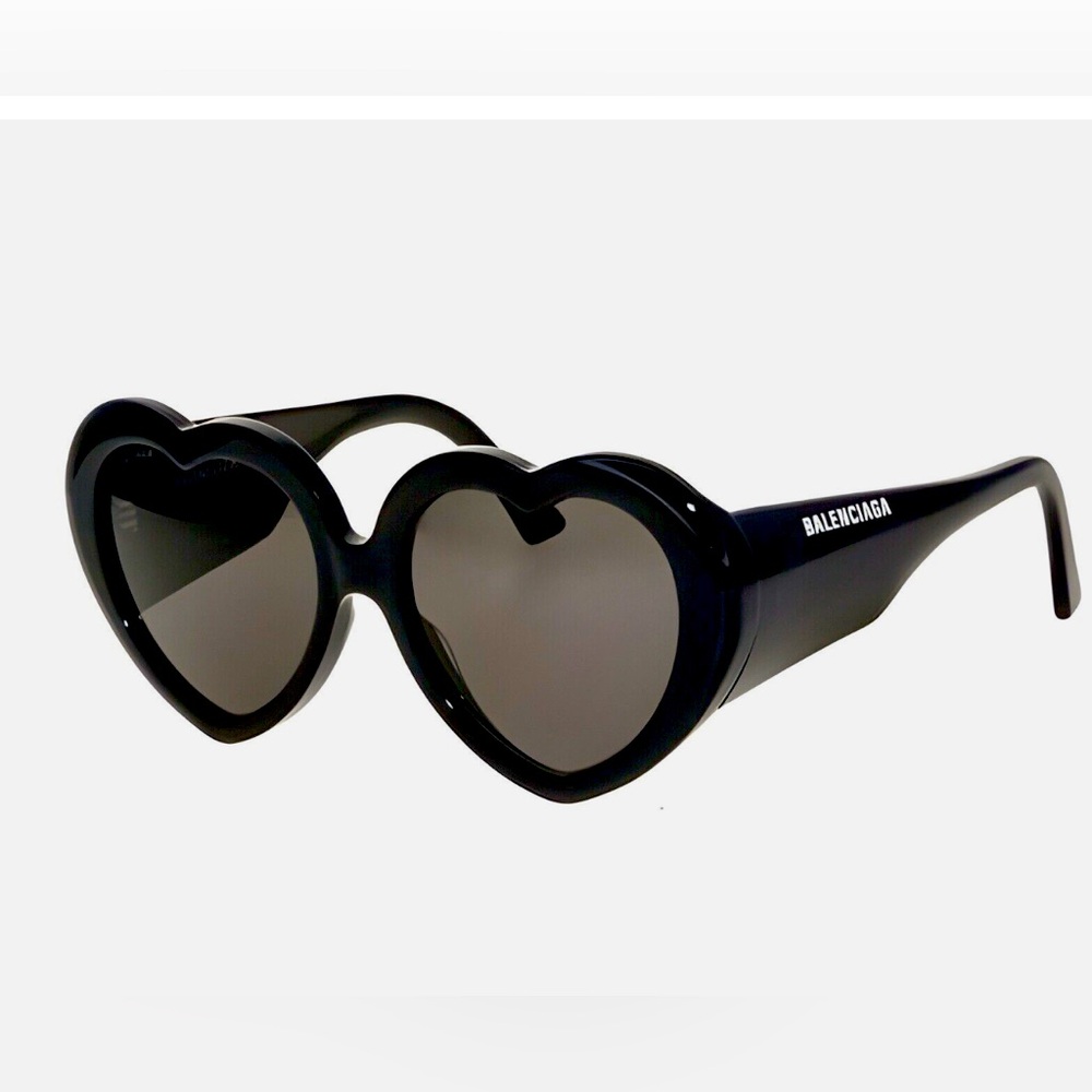 Balenciaga Black Heart-Shape Sunglasses